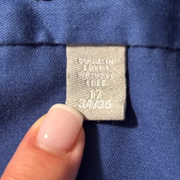 Van Heusen Royal Blue Long Sleeve Fitted Lux Sateen Shirt - Picture 3 of 7